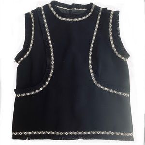 Fringed Sleeveless top in a style of Chanel